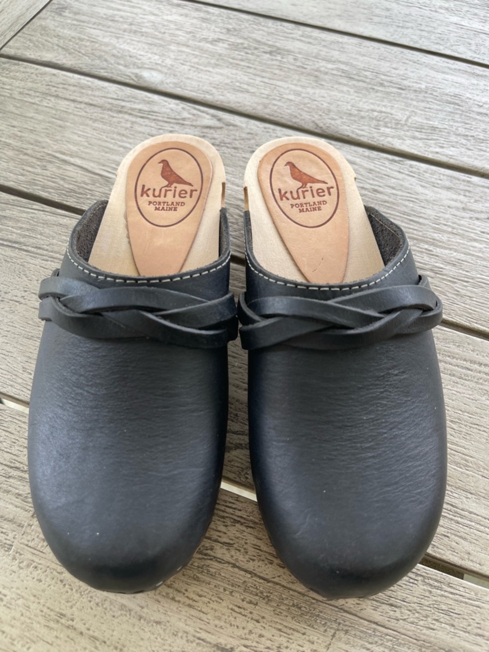 Kurier BFF Black Leather Clog Mule - Women's Slip-On Comfort size 38 7.5 - Picture 2 of 9